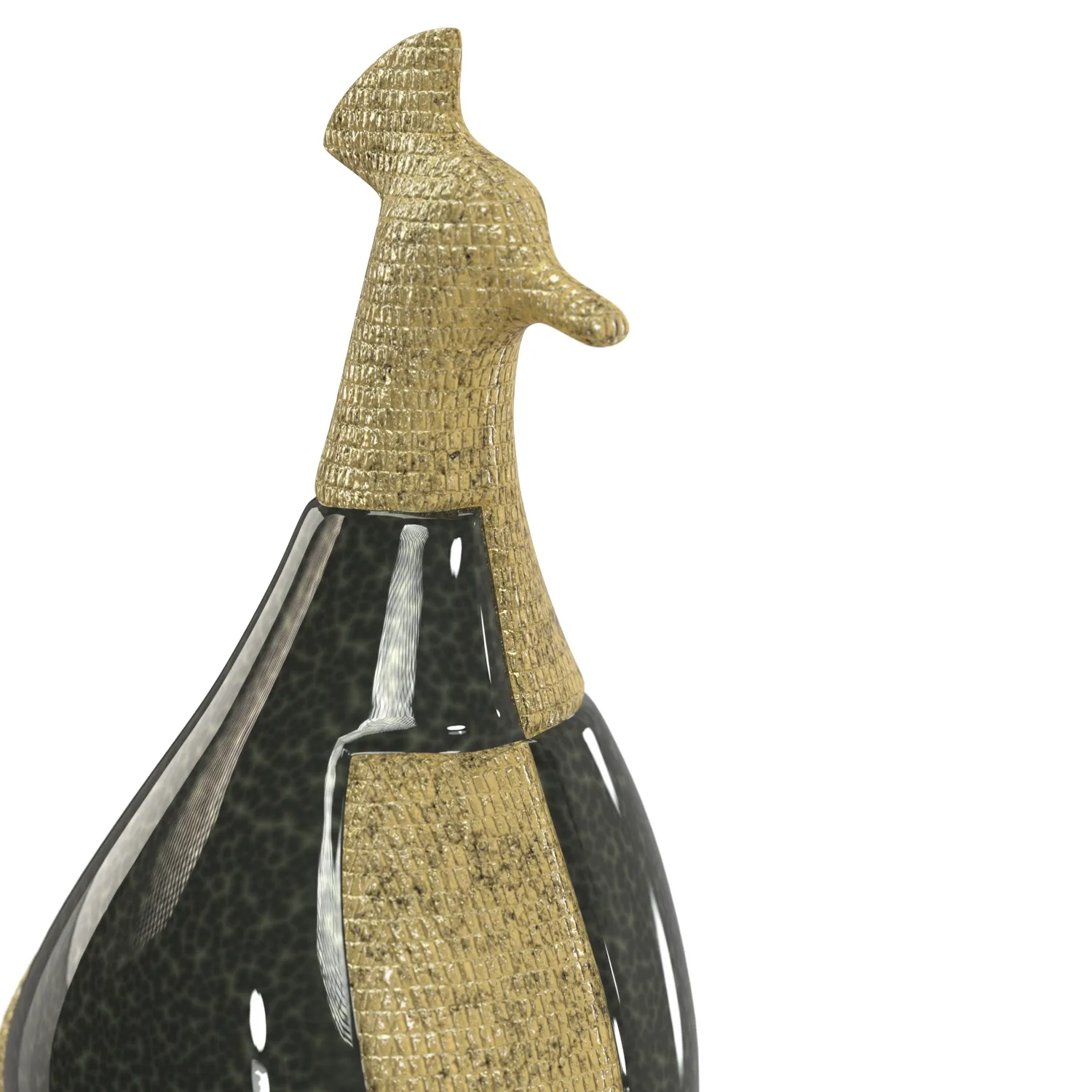 Marioni Pop Tall Peacock Ceramic Sculpture PBR 3D Model_05